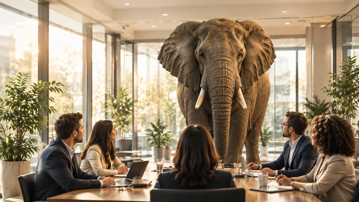 A meeting room with an unspoken tension